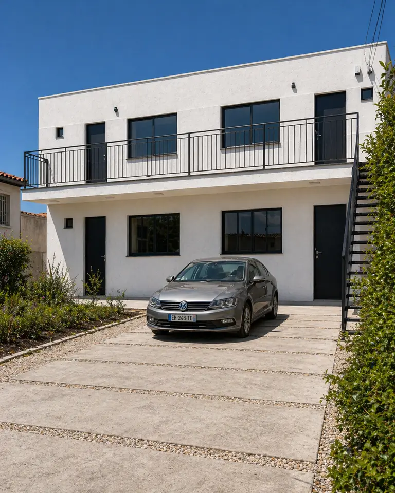 Área de estacionamento dos apartamentos em Cascavel PR, com vaga conforme disponibilidade.